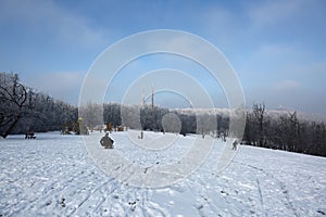 Snow in Normafa,Budapest,Hungary