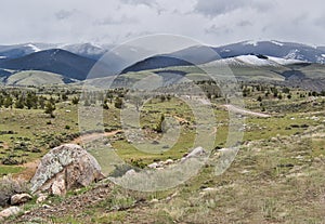 Snow over Mountains around Dubois, Wyoming