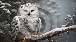 snow owl portrait