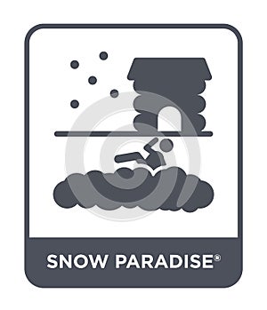 snow paradise? icon in trendy design style. snow paradise? icon isolated on white background. snow paradise? vector icon simple