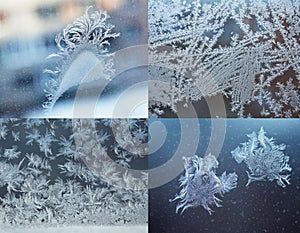 Snow patterns on glass