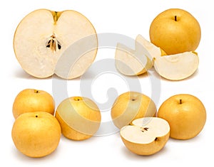 Snow pear or Fengsui pear on white