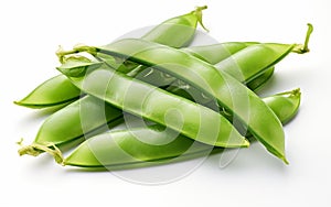 Snow Peas on White Background