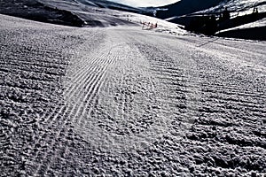 Snow plow caterpillar tracks