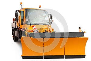 Snow plow removal machine isolated with clipping path photo