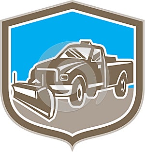 Snow Plow Truck Shield Retro