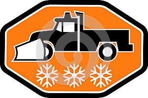 Snow plow truck with snowflake