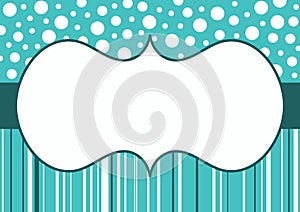 Snow Polka dots and stripes border frame