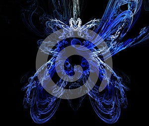 Snow queen (blue fractal background). blue fractal background