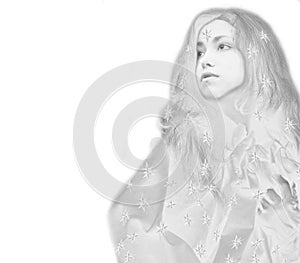 Snow queen isolated on white