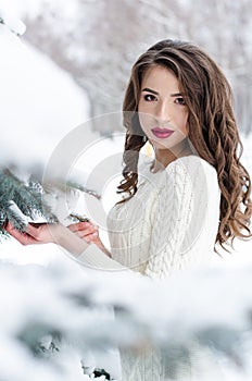 Snow queen. Portrait of a winter woman.