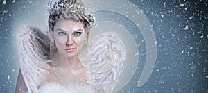 Snow queen - winter fairy with wings