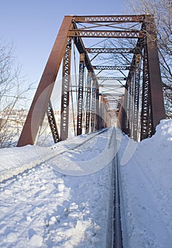 Snow on railroad tressle