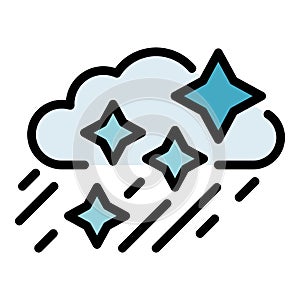 Snow rainy cloud icon color outline vector