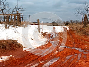 Snow and Red Clay
