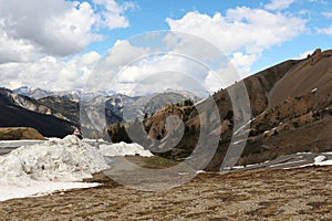 Snow remainders in La Casse dÃÂ©serte, French Queyras Natural Park photo