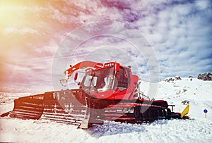 Snow removal equipment on the hillside