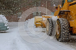 Snow removal after snowfall blizzards