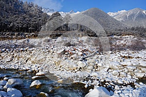 Snow river in Niubei mountain