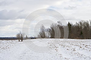 Snow road on the winter time