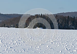 Snow Rollers on a lake a rare Meteorological phenomenon