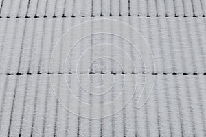 Snow on roof as background