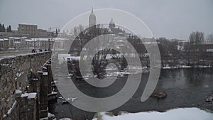 Snow in Salamanca city, Spain is a very rare happening