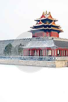 Snow scene at the Forbidden City (in Beijing)