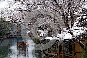 Snow scene in Jiangnan Water Village