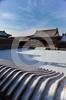 The snow scenery of the the Imperial Palaceï¼ˆThe Forbidden City ï¼‰ in Beijingï¼ŒChina