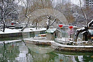 Snow Scenery in Zhengzhou People's Park