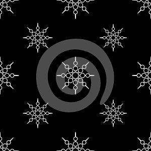 Snow seamless pattern. Abstract winter ornamental textured background. Snowflake pattern. Snow flake vector holiday