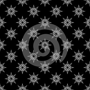 Snow seamless pattern. Abstract winter ornamental textured background. Snowflake pattern. Snow flake vector holiday