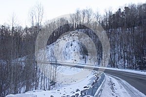 Snow serpentineroad in Vladivostok