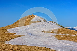 Snow in the Serra Cavallera Mountains - Catalan Pyrenees, Spain. Peak of Puig Estela photo