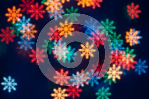 Snow shape bokeh light background blurry