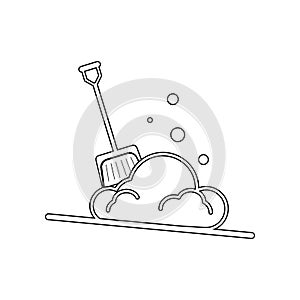 Snow Shovel icon. Element of winter for mobile concept and web apps icon. Outline, thin line icon for website design and