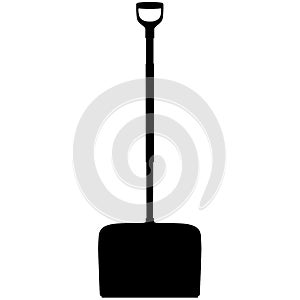 Snow shovel, snow plow with ergonomic handle, snow clearer for small and large amounts of snow realistic silhouette