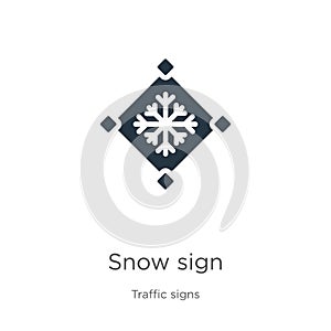 Snow sign icon vector. Trendy flat snow sign icon from traffic signs collection isolated on white background. Vector illustration