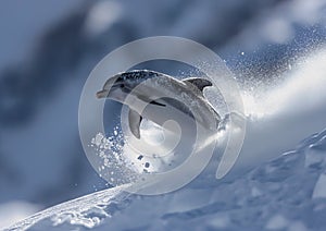 Snow Skiing with a Twist: The Aerodynamic Descent of a Dolphin T