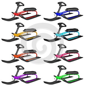 Snow sledge isolated - colorful