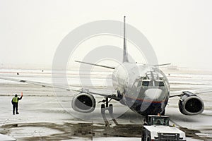 Snow Storm on the airport