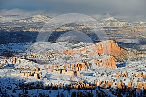 Snow storm over Bryce Canyon