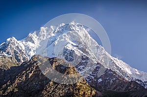 Snow storm on the top of the Nanga Parbat peak