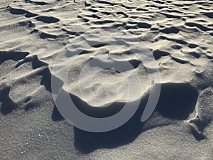 Snow surface wave created by winter