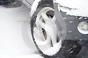 Snow on Tire photo