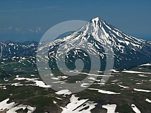 Snow at the top of Vilyuchinsky volcano photo