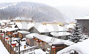 SNOW TOWN IN WINTER SEASON AT HARBIN, CHINA