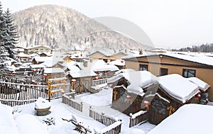 SNOW TOWN IN WINTER SEASON AT HARBIN, CHINA