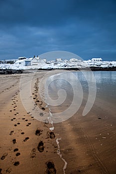 Snow on Trearddur Bay